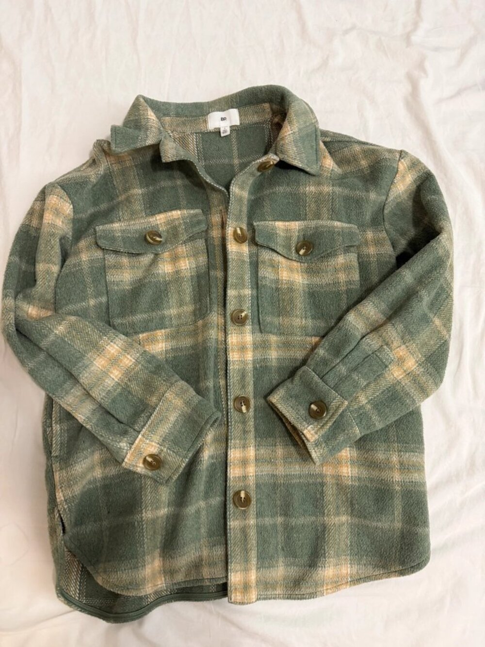 BP. Green Plaid Flannel Shirt Jacket Button Up Shacket S